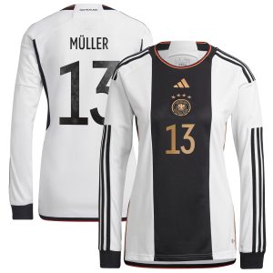 Germany Home Shirt - Long Sleeve - Womens with Müller 13 printing