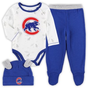 Newborn & Infant Royal/White Chicago Cubs Dream Team Bodysuit Hat & Footed Pants Set