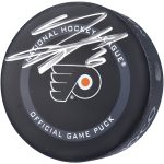 Travis Sanheim Philadelphia Flyers Autographed 2021 Model Official Game Puck