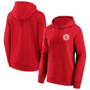 Kick It Out Slogan Graphic Hoodie - Red/White - Womens