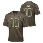 Green Bay Packers Nike 2025 Salute to Service Jersey - Jordan Love - Youth