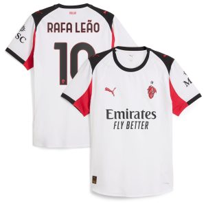 AC Milan PUMA Authentic Away Shirt 2025-26 with Rafa Leão 10 printing