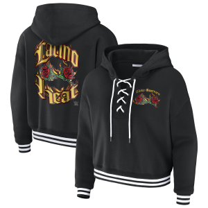 Women's WEAR by Erin Andrews Black Eddie Guerrero Lace-Up Hoodie