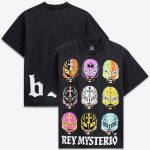 Men's Ripple Junction Black Rey Mysterio Masks Graphic T-Shirt