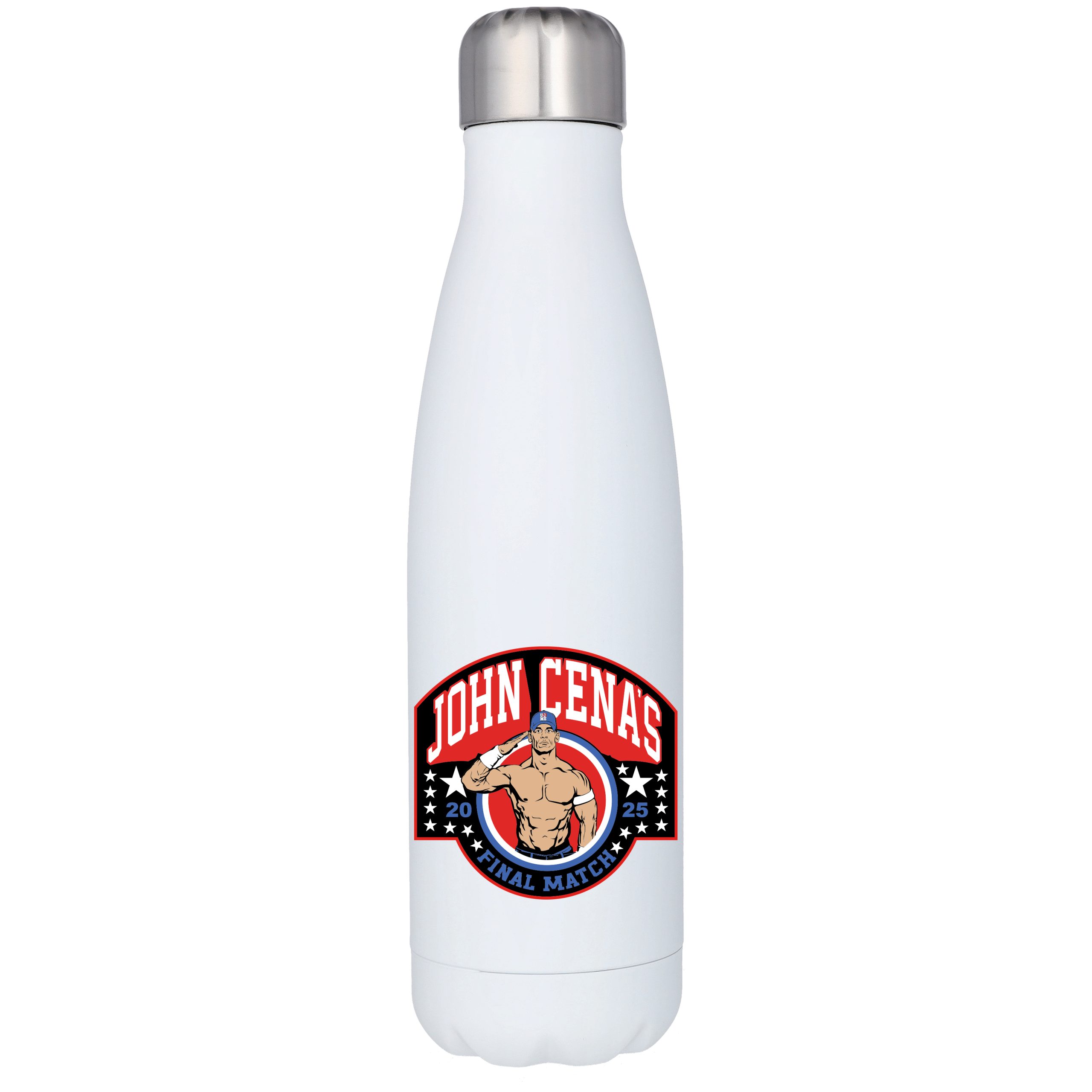 John Cena Final Match Stainless Steel 500ml Drink Bottle – White John Cena Final Match Stainless Steel 500ml Drink Bottle - White