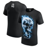 Stone Cold Steve Austin 3:16 Day 2026 Blue Flame Skull T-Shirt - Black - Mens
