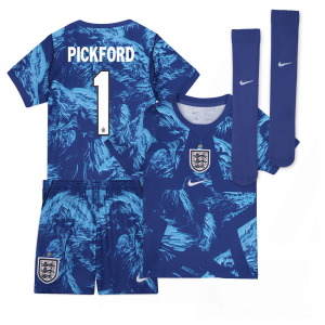 England Nike Stadium Goalkeeper Mini Kit 2026 - Little Kids with Pickford 1 printing