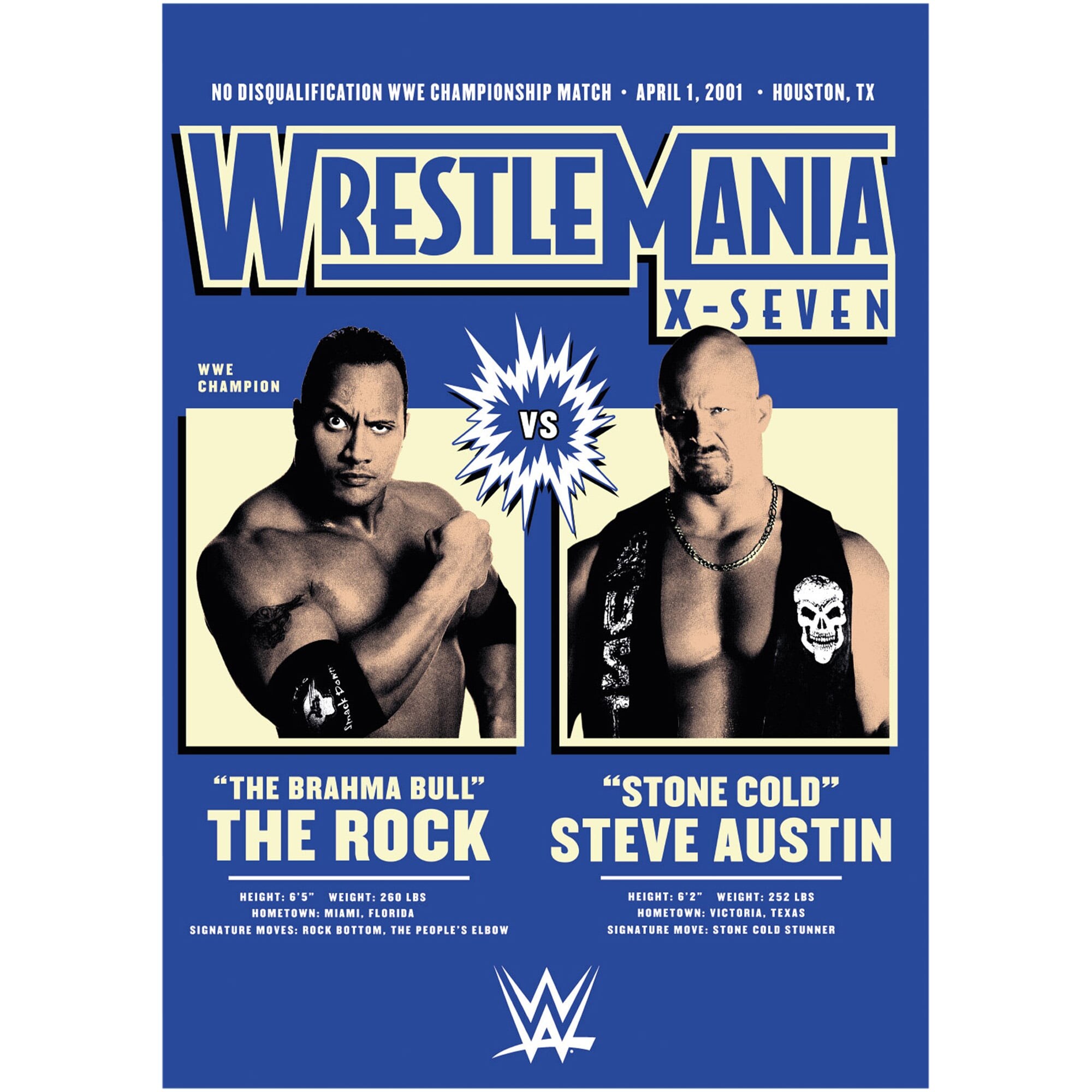WWE The Rock Stone Cold WrestleMania Poster – Unframed A3 WWE The Rock Stone Cold WrestleMania Poster - Unframed A3