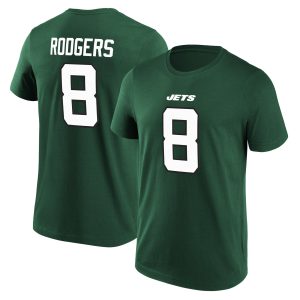 New York Jets Name & Number T-Shirt - Aaron Rodgers - Mens