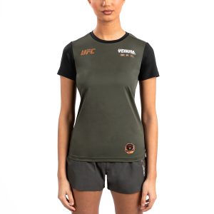 UFC Adrenaline by Venum Fight Week Dry-Tech T-shirt - Khaki/Bronze - Womens