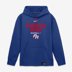 Men's Nike  Royal Puerto Rico Baseball 2026 World Baseball Classic Authentic Collection Therma-FIT Hoodie
