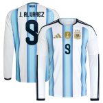 Argentina adidas Home Shirt 2026 -Long sleeve with J. Alvarez  9 printing
