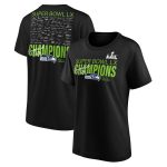 Seattle Seahawks LX Autograph Signing Super Bowl Champions T-Shirt - Black - Womens