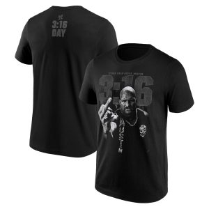 Stone Cold Steve Austin 3:16 Day 2026 B&W Photo T-Shirt - Black - Mens