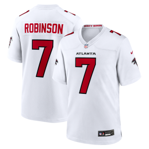 Atlanta Falcons Nike Game Road Jersey - White - Bijan Robinson - Mens