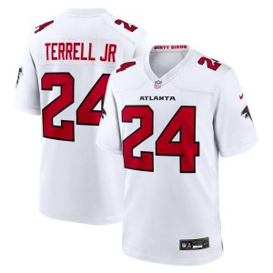 Atlanta Falcons Nike Game Road Jersey - White - A.J. Terrell - Youth