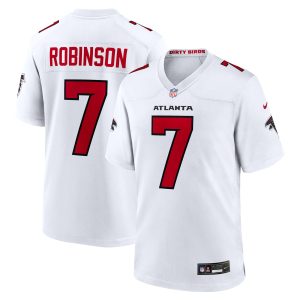 Atlanta Falcons Nike Game Road Jersey - White - Bijan Robinson - Youth