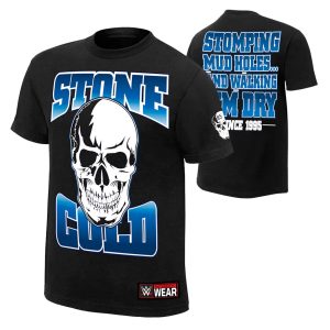 Men's Black "Stone Cold" Steve Austin Stomping Mud Holes Since 1995 Retro T-Shirt