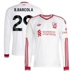 Liverpool adidas Away Shirt 2026-27 - Long Sleeve with B.Barcola 29 printing