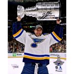 Jordan Binnington St. Louis Blues 2019 Stanley Cup Champions Autographed 8" x 10" Raising Cup Photograph
