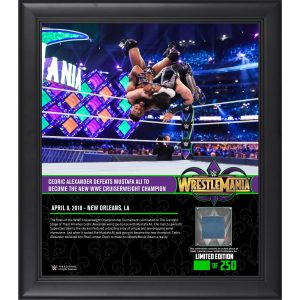 Cedric Alexander Framed 15" x 17" WrestleMania 34 Collage with a Piece of Match-Used Canvas - Limited Edition of 250