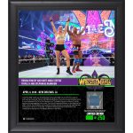 Kurt Angle & Ronda Rousey Framed 15" x 17" WrestleMania 34 Collage with a Piece of Match-Used Canvas - Limited Edition of 250