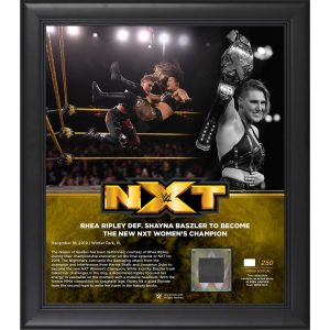 Rhea Ripley WWE Framed 15" x 17" New NXT Champion Collage with a Piece of Match-Used Canvas - Limited Edition of 250