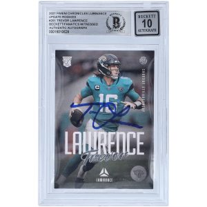 Trevor Lawrence Jacksonville Jaguars Autographed 2021 Panini Chronicles Luminance #201 Beckett Fanatics Witnessed Authenticated 10 Rookie Card