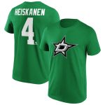 Dallas Stars Iconic Name & Number Graphic T-Shirt - Kelly Green - Heiskanen 4 - Mens