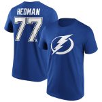 Tampa Bay Lightning Iconic Name & Number Graphic T-Shirt - Royal - Hedman 77 - Mens
