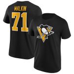 Pittsburgh Penguins Iconic Name & Number Graphic T-Shirt - Black - Malkin 71 - Mens