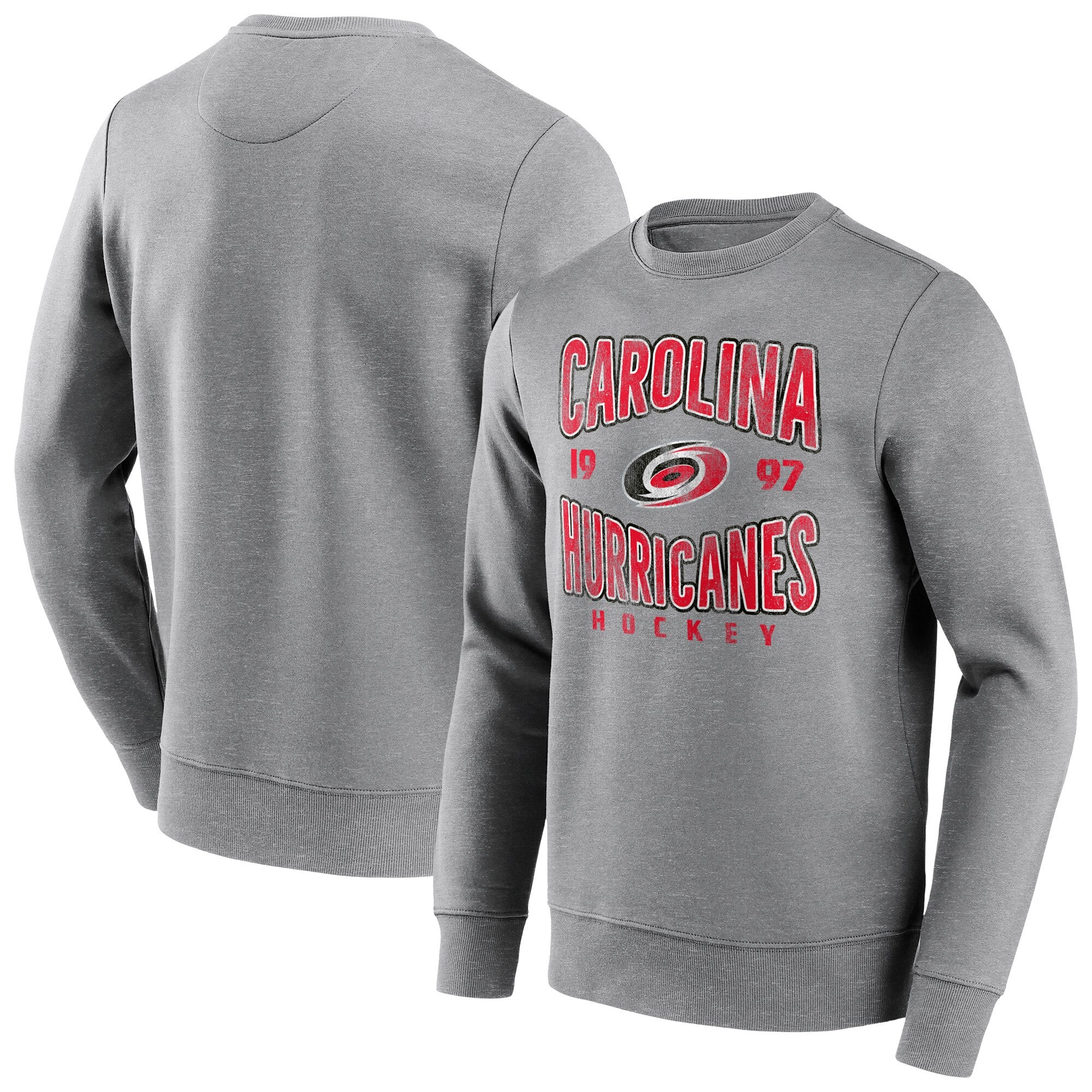 Carolina Hurricanes Wave Off Vintage Crew Sweatshirt – Sports Grey – Mens Carolina Hurricanes Wave Off Vintage Crew Sweatshirt - Sports Grey - Mens