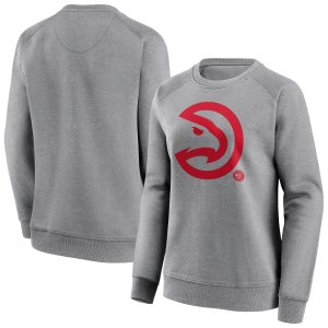 Atlanta Hawks Iconic Mono Logo Graphic Crew Sweatshirt - Sports Grey - Womens