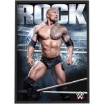 WWE The Rock in Ring Poster - Framed A3