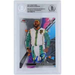 Angelo Dawkins WWE Autographed 2021 Topps Finest #42 Beckett Fanatics Witnessed Authenticated Card