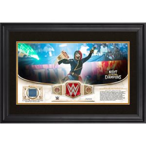 Asuka WWE Framed Golden Moments 10" x 18" 2023 Night of Champions Collage with a Piece of Match-Used Canvas - Limited Edition of 250