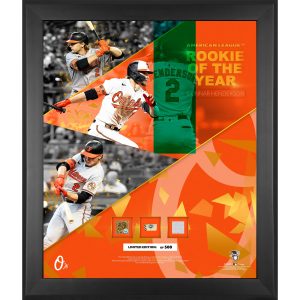 Gunnar Henderson Baltimore Orioles Framed 2023 American League Rookie of the Year 20" x 24" College with Pieces of Game-Used Dirt