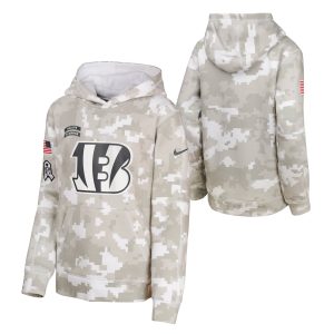 Cincinnati Bengals Nike 2024 Salute To Service Hoodie - Youth