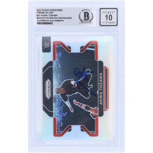 Akira Tozawa WWE Autographed 2022 Panini Prizm Silver #27 Beckett Fanatics Witnessed Authenticated 10 Card