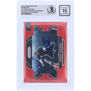 Akira Tozawa WWE Autographed 2022 Panini Prizm Red Prizm #27 Beckett Fanatics Witnessed Authenticated 10 Card
