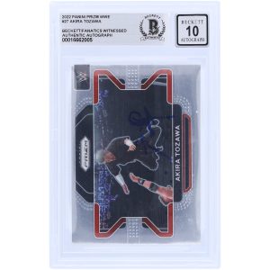 Akira Tozawa WWE Autographed 2022 Panini Prizm #27 Beckett Fanatics Witnessed Authenticated 10 Card