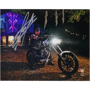The Undertaker WWE Autographed 8" x 10" WrestleMania 36 Boneyard Match on Motorcycle Photograph