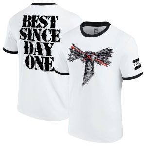 CM Punk Best Since Day One Retro Ringer T-Shirt - White - Mens