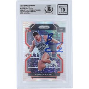 Brutus Creed WWE Autographed 2022 Panini Prizm Hyper Prizm #144 Beckett Fanatics Witnessed Authenticated 10 Rookie Card