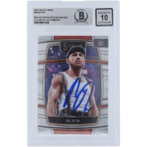 Butch WWE Autographed 2022 Panini Select #84 Beckett Fanatics Witnessed Authenticated 10 Card