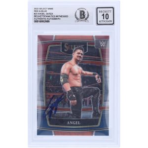 Angel Garza WWE Autographed 2022 Panini Select Red & Blue #23 Beckett Fanatics Witnessed Authenticated 10 Card