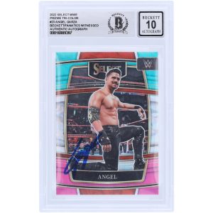 Angel Garza WWE Autographed 2022 Panini Select Tri-Color Prizm #23 Beckett Fanatics Witnessed Authenticated 10 Card