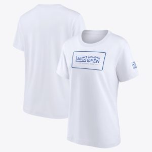 AIG Womens Open St Andrews 2024 Puff Print Logo T-Shirt - White - Womens