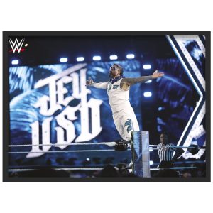 Jey Uso on Ring Ropes WrestleMania Poster - Framed A3