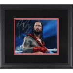 Roman Reigns WWE Autographed Framed 8" x 10" Standing In Ring Photograph